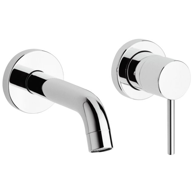 Grifo de pared e instalación empotrada con caño redondo para lavabo Salice Grifo de pared e instalación empotrada con caño redondo para lavabo Salice