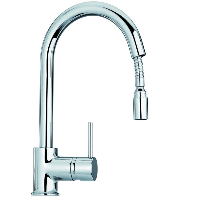 Grifo de cocina con ducha y caño alto