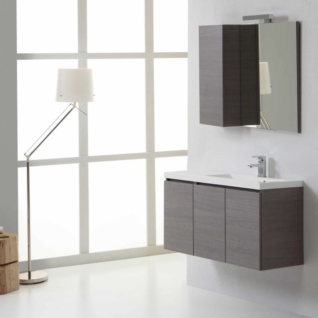 Mueble de baño completo con unidad de colgar cm 90 de pared del suelo de Manhattan Mueble de baño completo con unidad de colgar cm 90 de pared del suelo de Manhattan