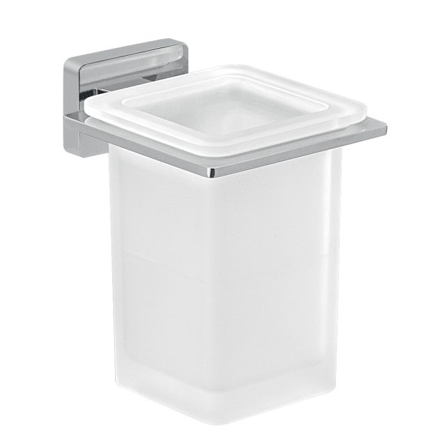 Portacepillos de dientes con vaso de vidrio