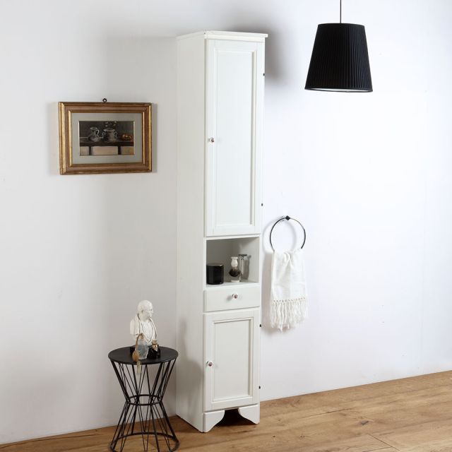 Columna shabby chic en blanco decapado