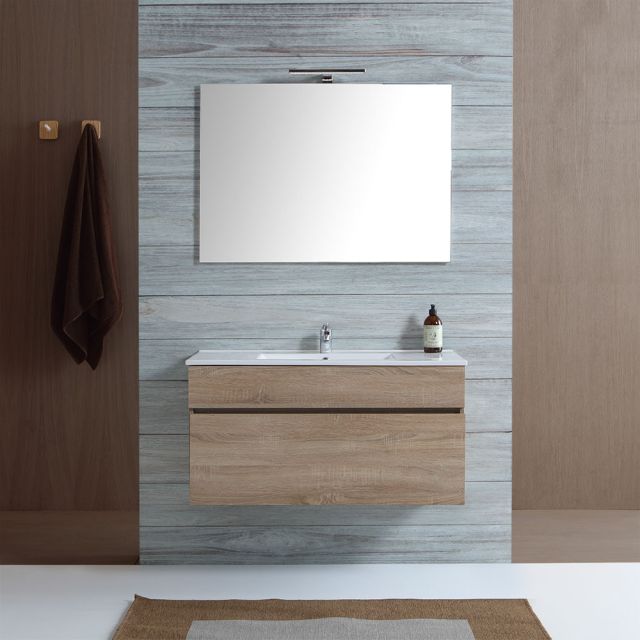 Mueble de baño de pared de pared de roble
