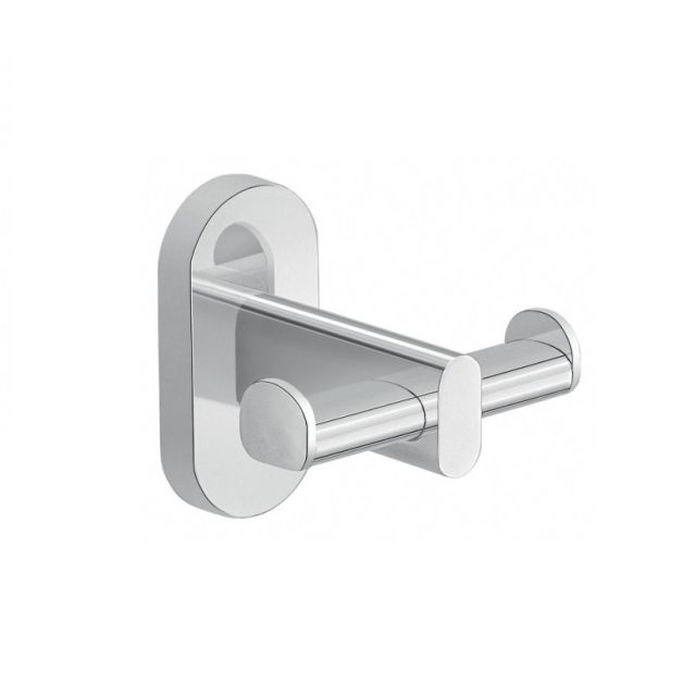 Gancho de baño de metal cromado en la pared