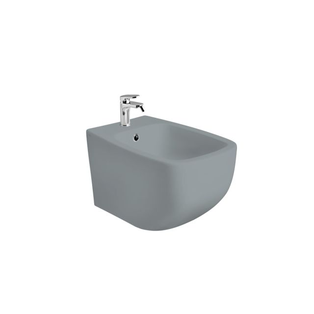 Bidet sospeso in ceramica grigio opaco
