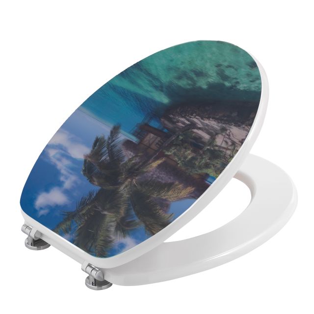 Sedile de inodoro con decoración de Caribe en 3D