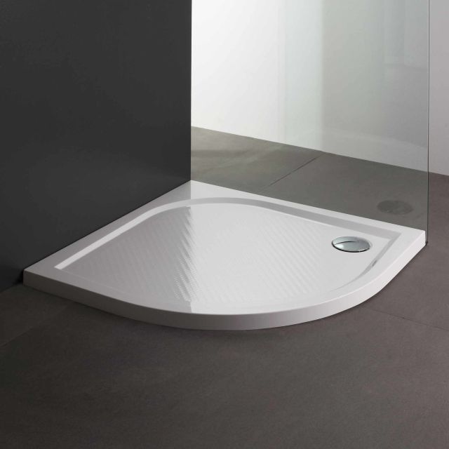 Plato de ducha de resina fina semicircular