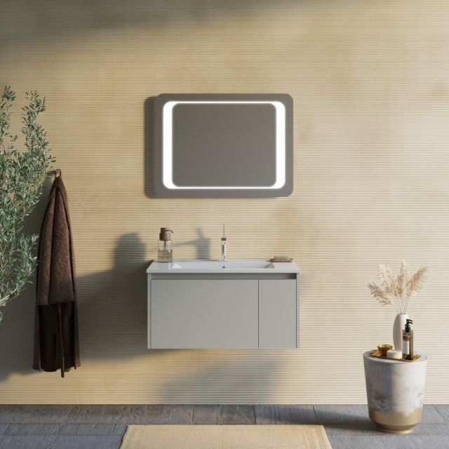 Mobile bagno sospeso 80cm color sabbia 