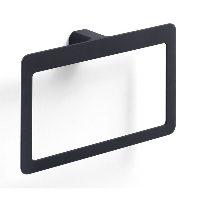 Un toallero cerrado en forma de anillo de la serie Palazzo en tono oscuro o negro.