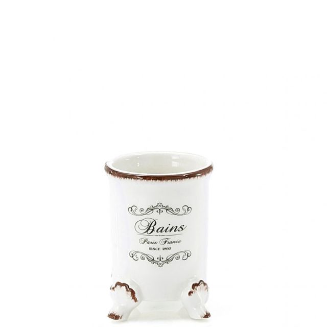 Portacepillos de dientes vintage de cerámica decorada, serie Amelia