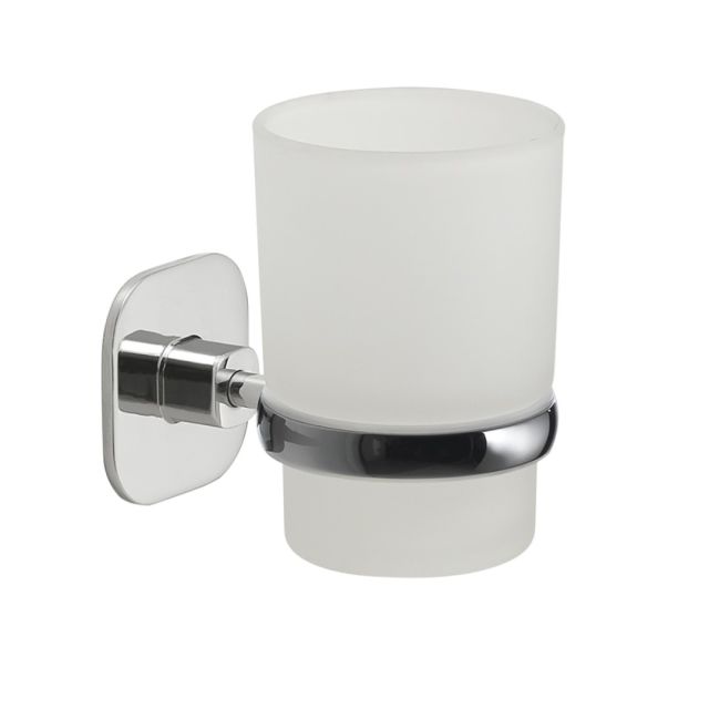 PORTACEPILLOS DE VIDRIO/ACERO INOXIDABLE CROMADO |TIMO