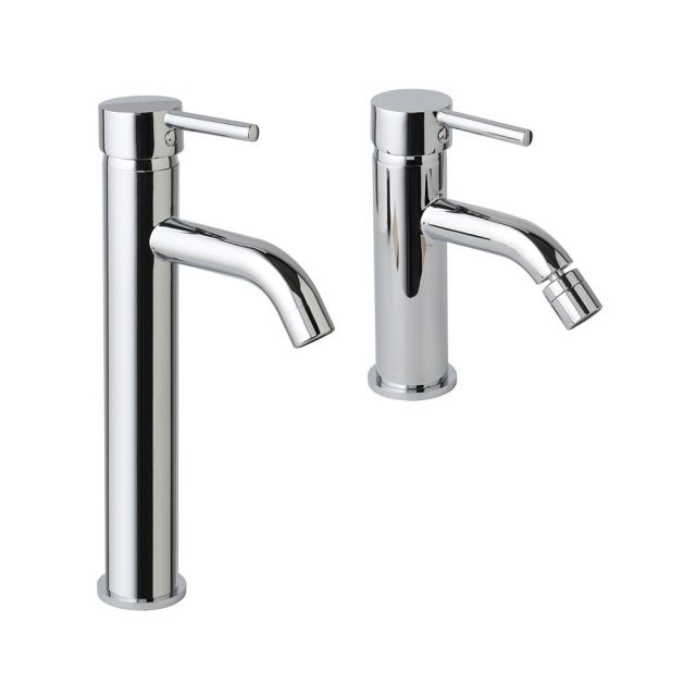Par de grifos para lavabo alto y bidé