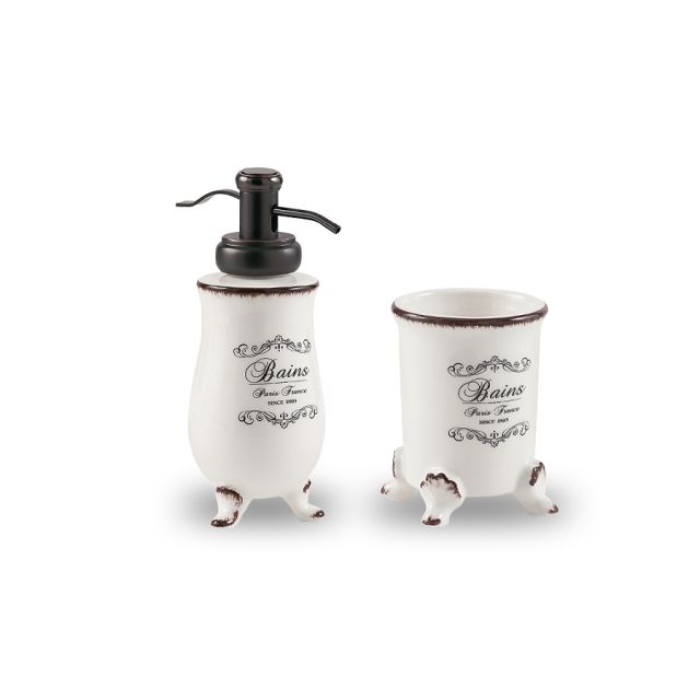 "Set de accesorios de lavabo Shabby."