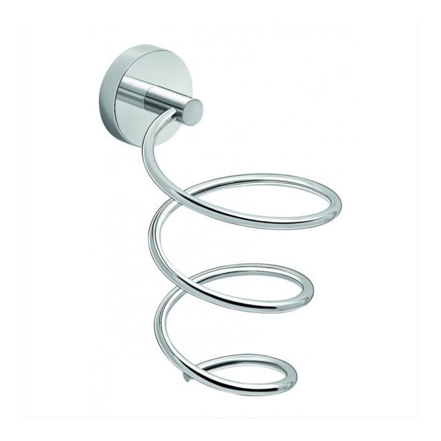 Soporte en espiral para secador de pelo con fijación mural