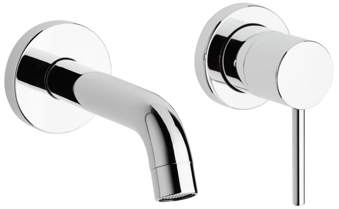 Grifo de pared e instalación empotrada con caño redondo para lavabo Salice