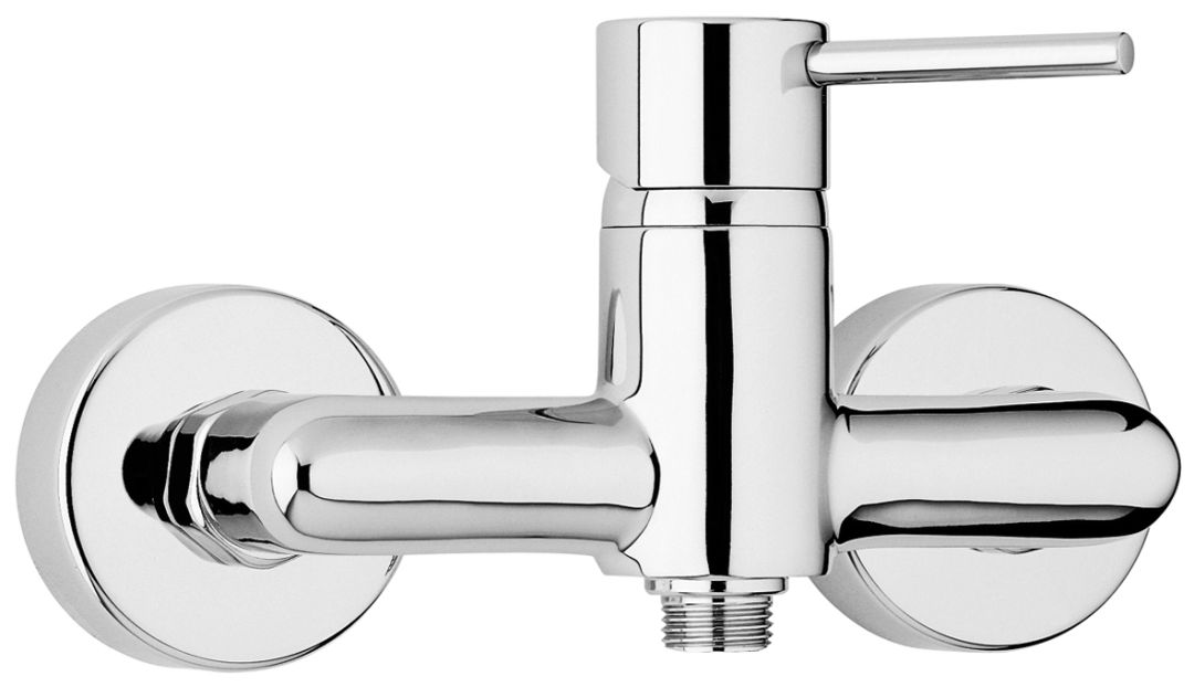 Grifo mezclador externo para ducha de diseño moderno.