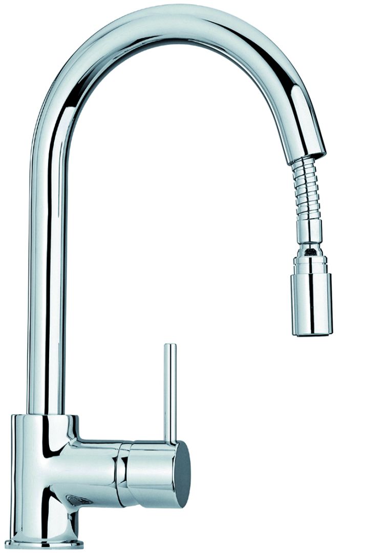 Grifo de cocina con ducha y caño alto