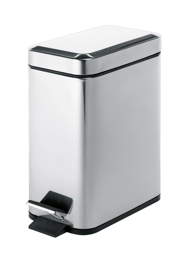 Cestino porta rifiuti per bagno in acciaio inox capacità 5l