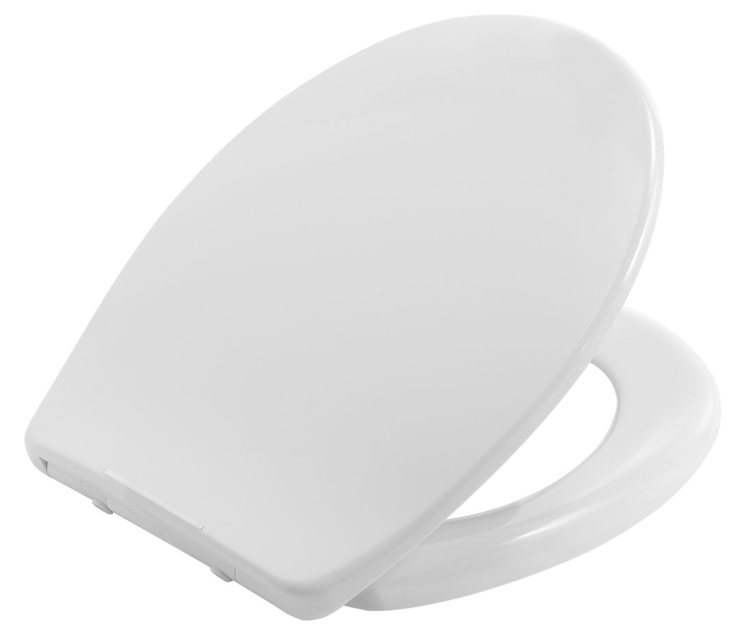 Asiento de inodoro blanco con cierre rápido y fácil