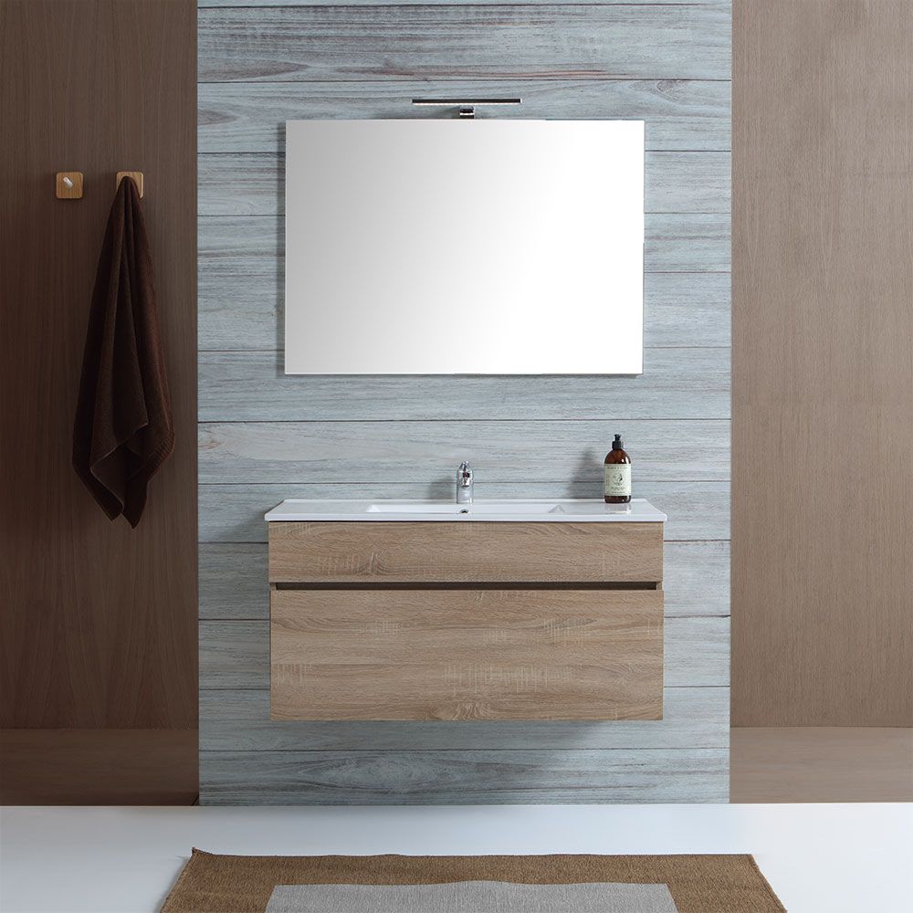 Mueble de baño de pared de pared de roble