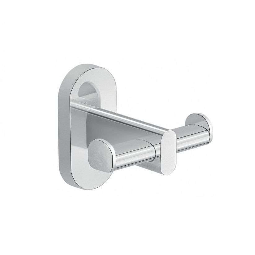 Gancho de baño de metal cromado en la pared