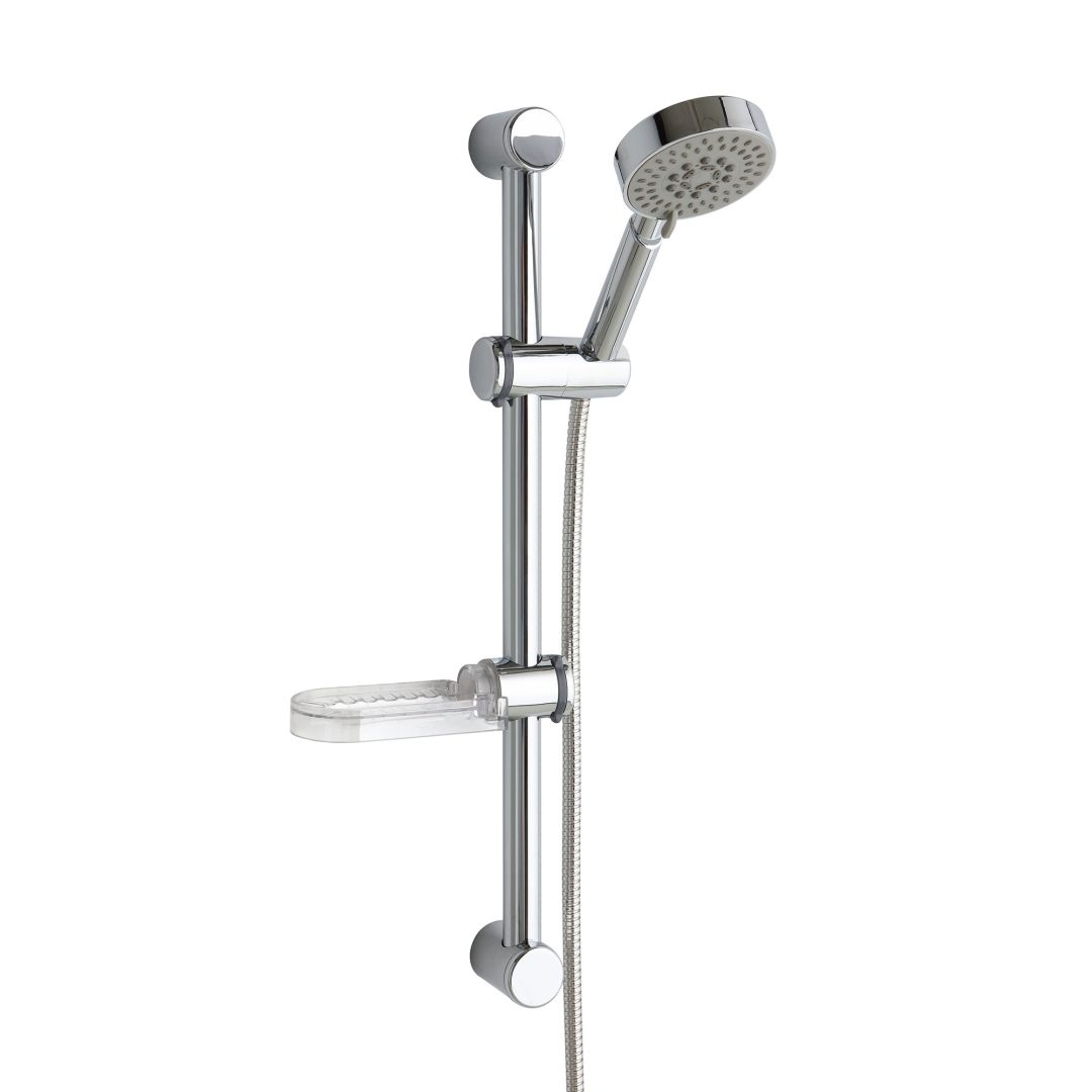 Saliscendi per doccia con portasapone