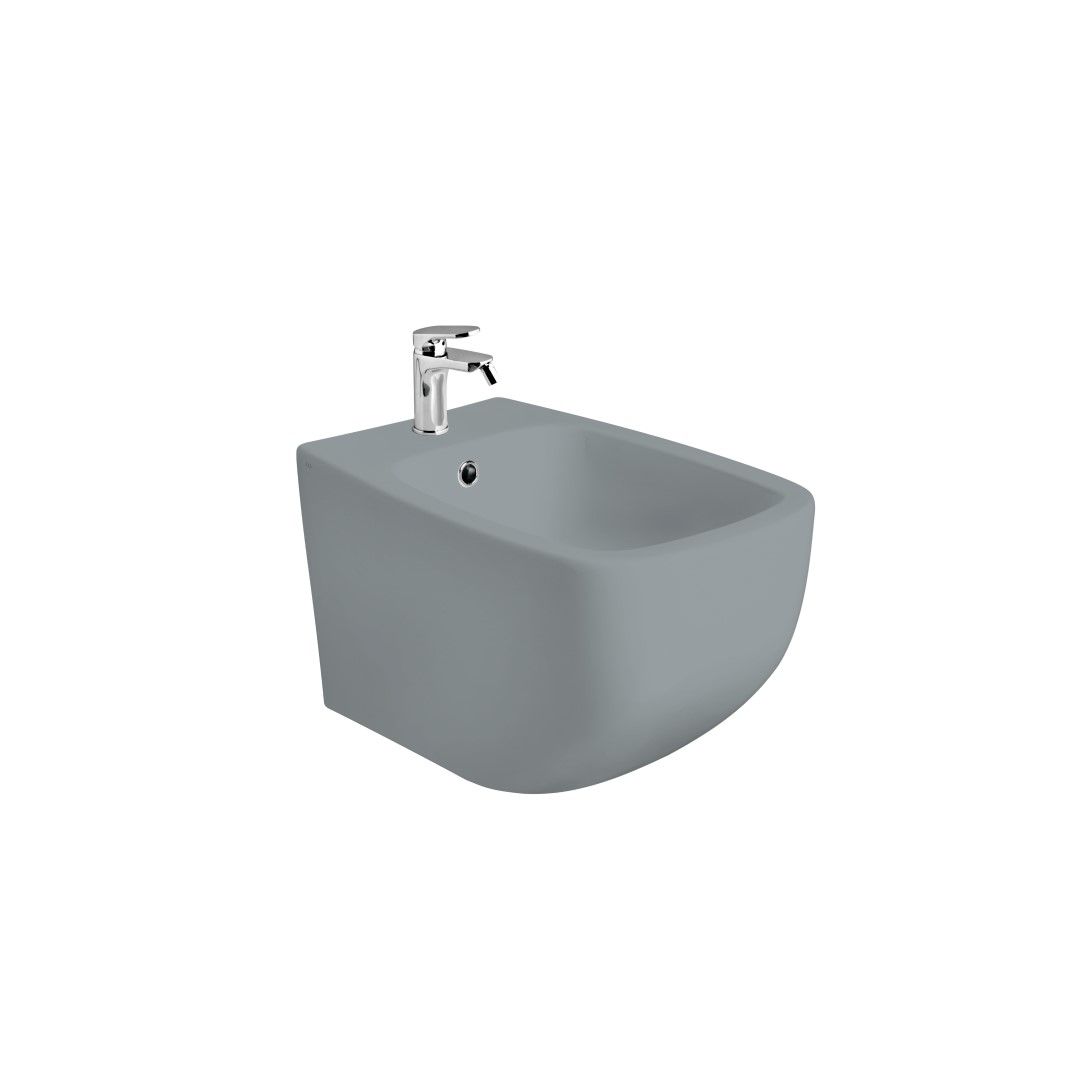 Bidet sospeso in ceramica grigio opaco