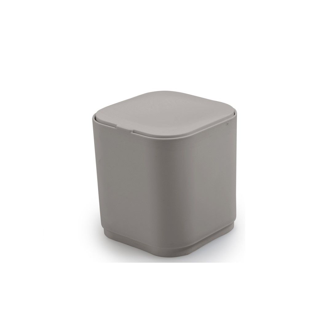 Mini pattumiera da bagno in resina beige