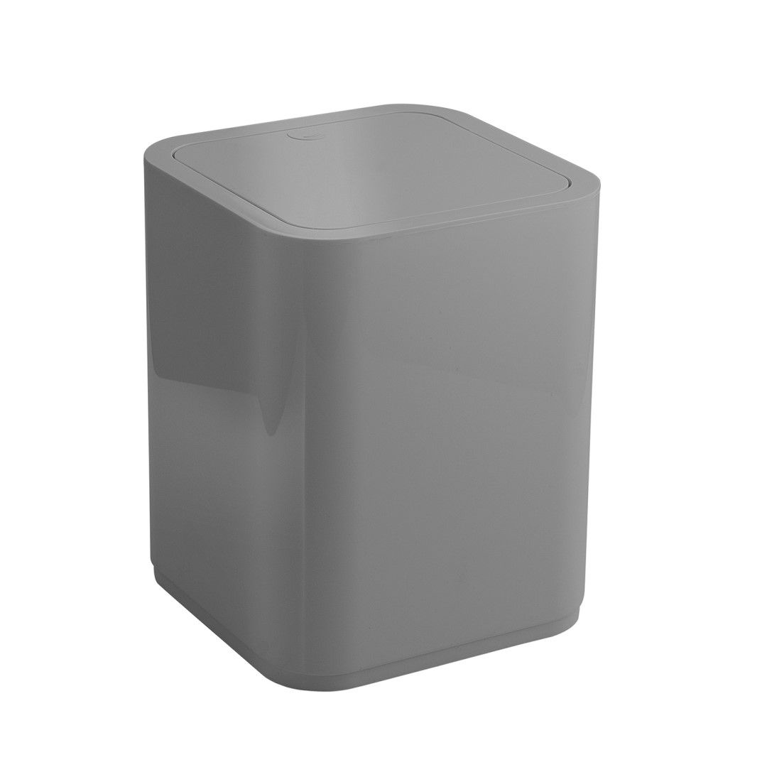 Pattumiera bagno in resina grigia