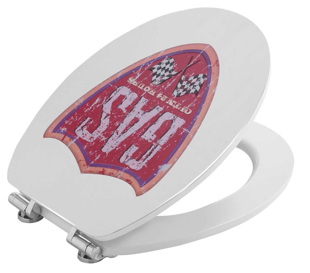 Tapa de inodoro con escudo metálico 'gas