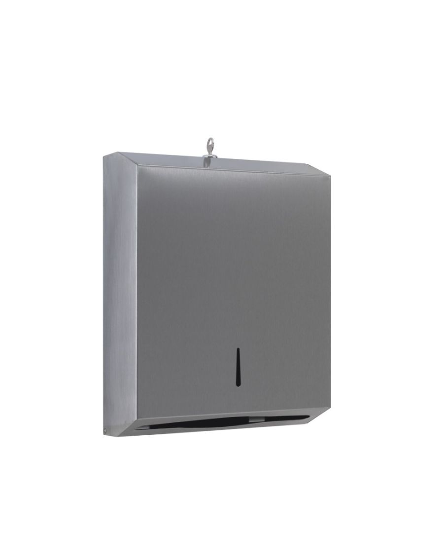 distributore di salviette di carta in acciaio inox spazzolato con serratura di sicurezza