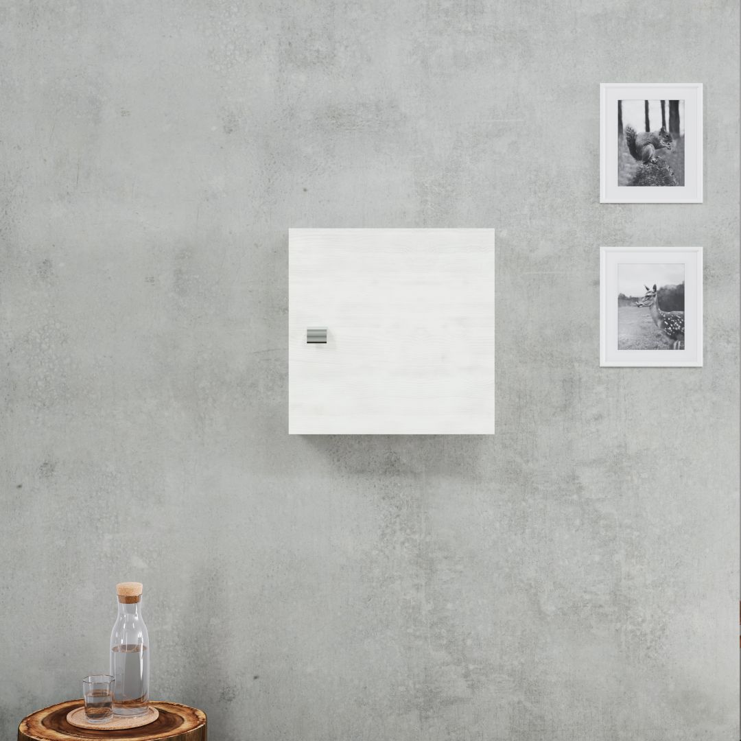 Pensile cubo con anta bianco quercia