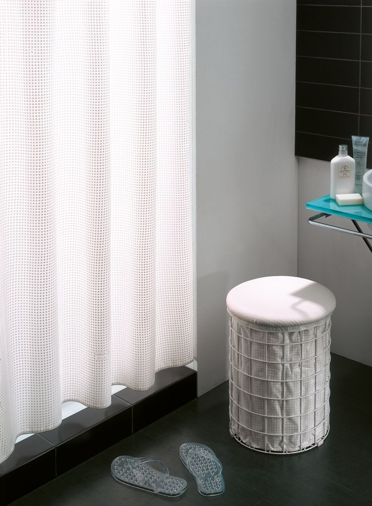 Ducha de baño cortina en poliéster blanco