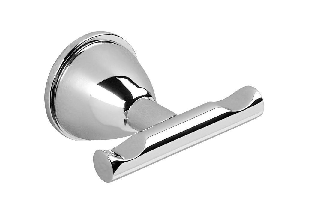 Doble perchero de pared cromado Gemma