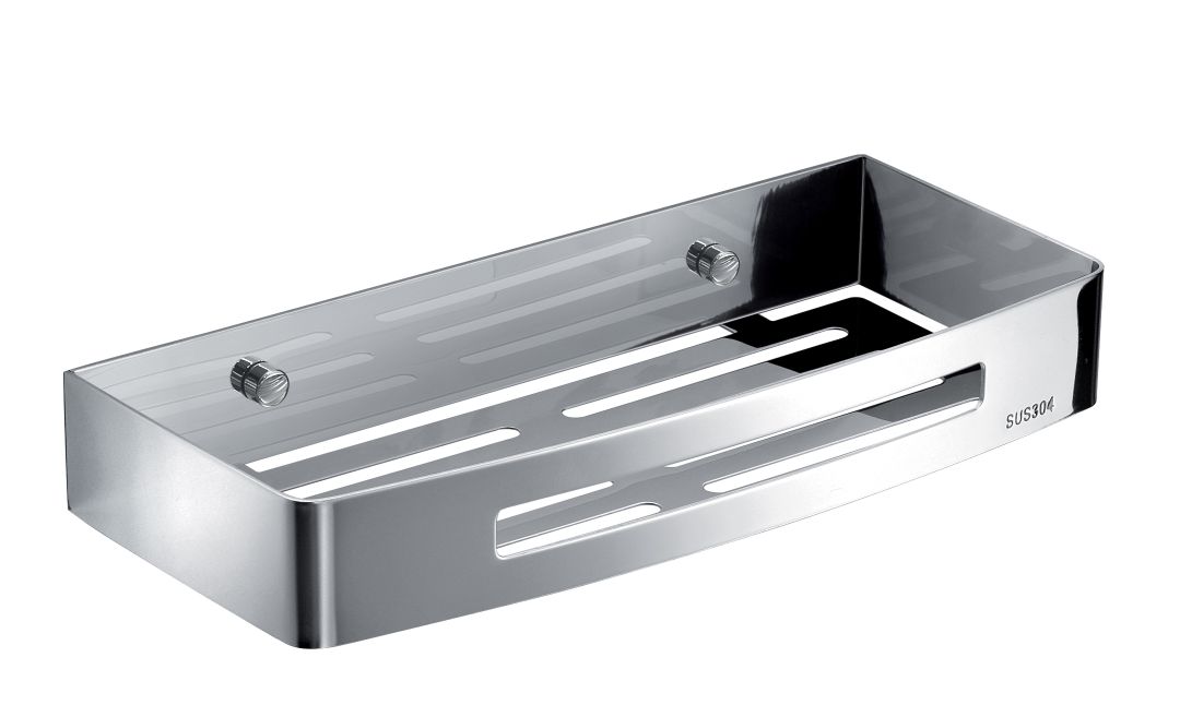 Jabonera de acero en zona de ducha.