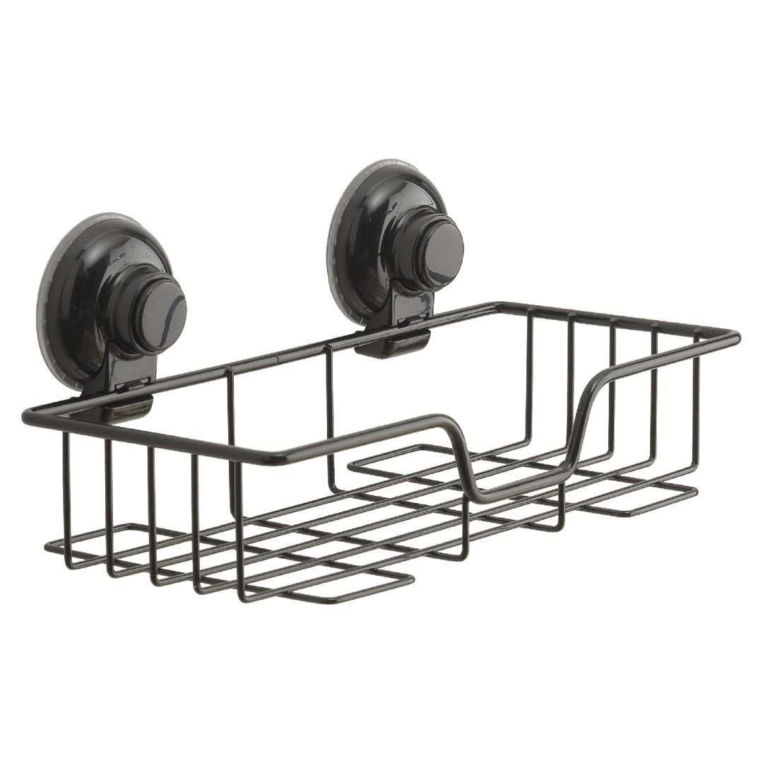 Portaoggetti per doccia rettangolare nero