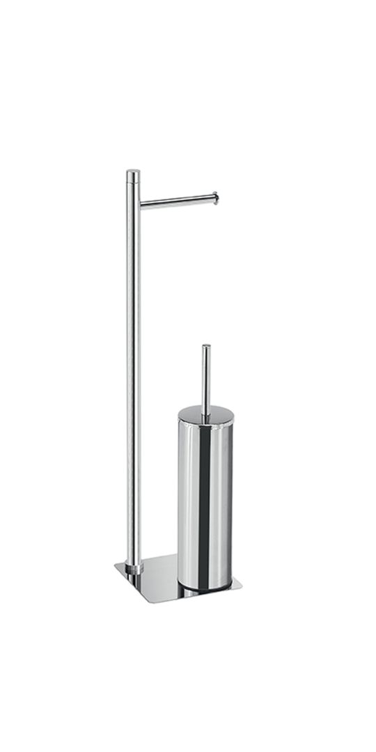 "Pie para papel higiénico con portacepillos Peter."