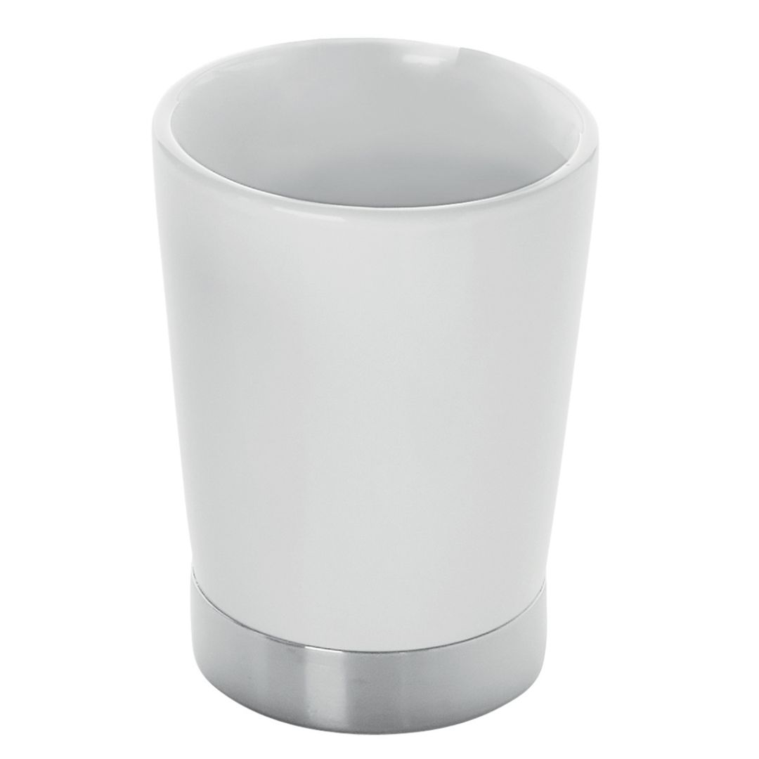 "Porta cepillos de dientes de cerámica blanca de la serie Lilly."