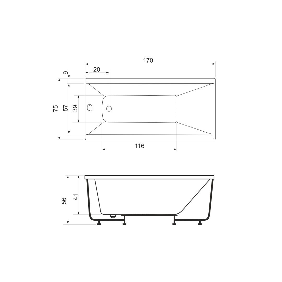 Disegno tecnico vasca idromassaggio Adele