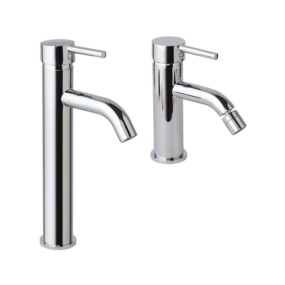 Par de grifos para lavabo alto y bidé