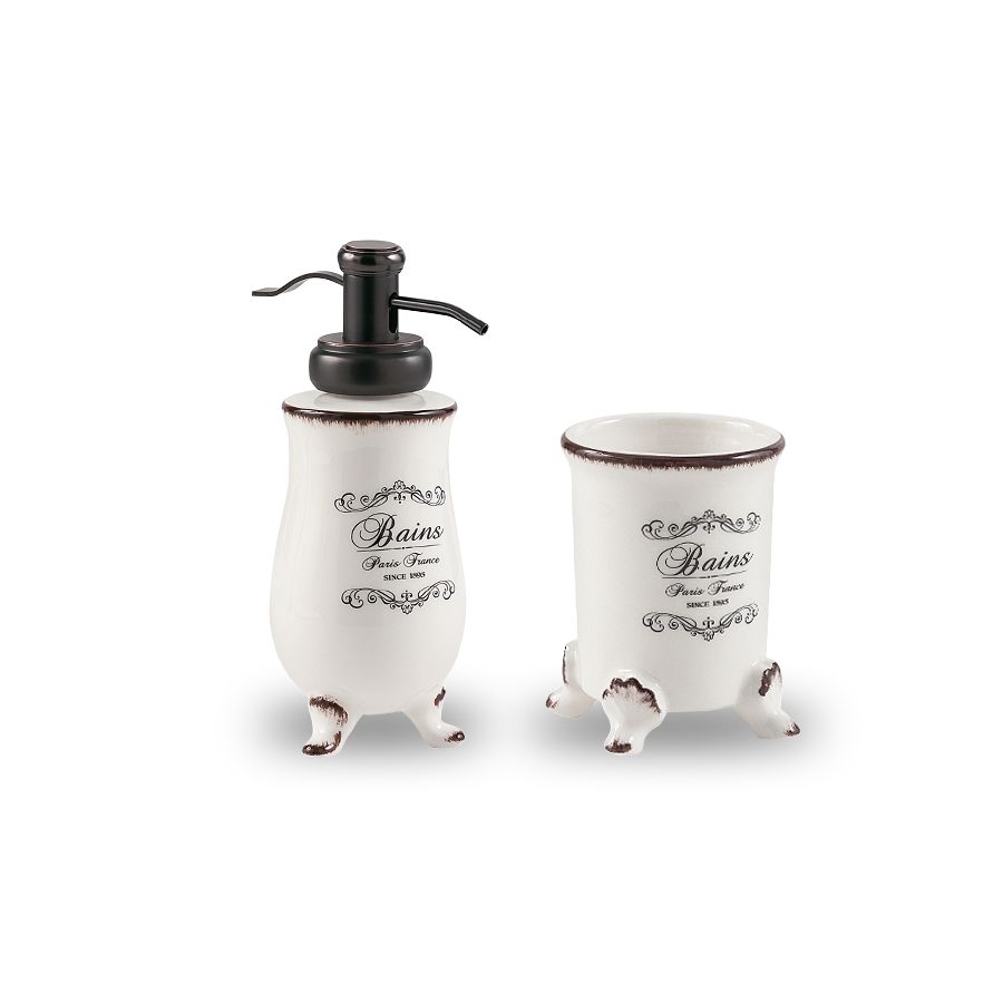 "Set de accesorios de lavabo Shabby."