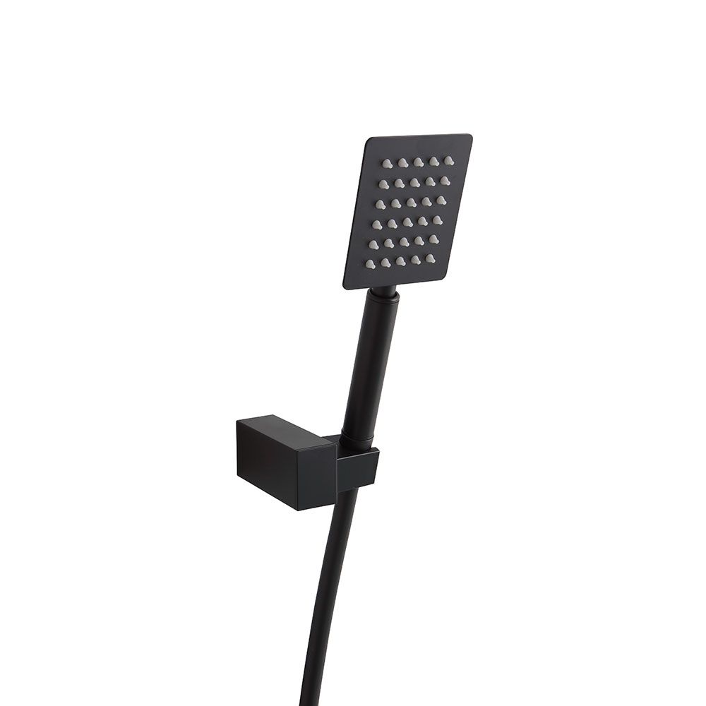 Kit de ducha cuadrado negro mate