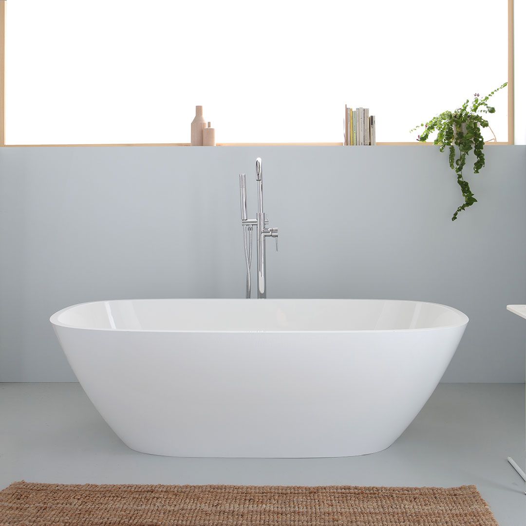 Vasca freestanding rettangolare in marmo ricomposto