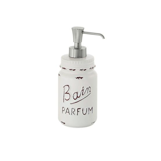 Dispensador de jabón líquido de cerámica blanca decorada
