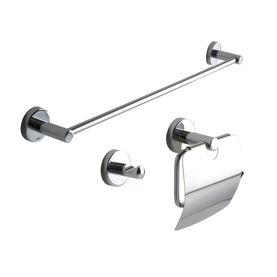 Kit de accesorios de baño de metal cromado 3 piezas 