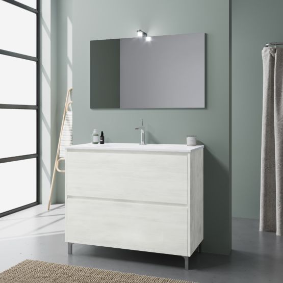 Mueble de baño de pie 100cm con dos cajones Mueble de baño de pie 100cm con dos cajones