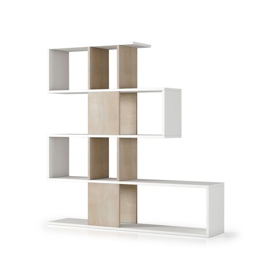 Scaffale divisorio moderno bianco e rovere Scaffale divisorio moderno bianco e rovere