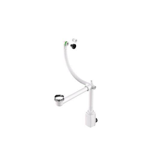 Desagüe de residuos con sifón de ahorro de espacio