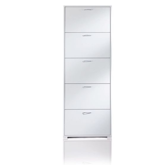 Scarpiera singola 5 ante slim bianca