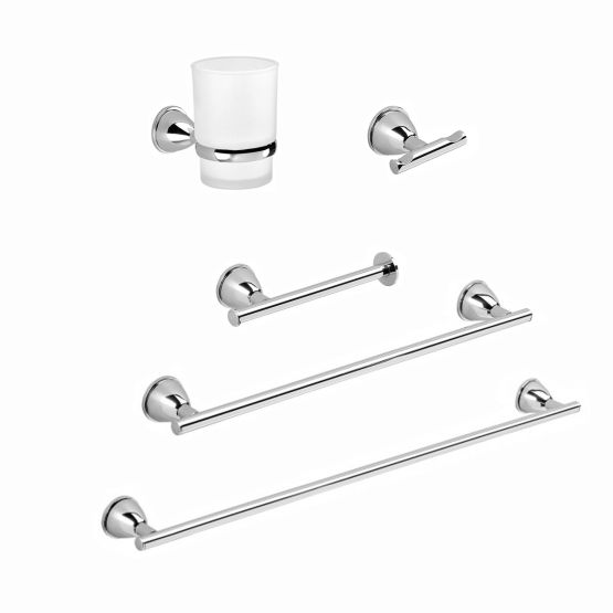 5 accesorios de pared acabado cromo
