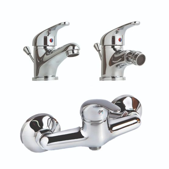 Juego de mezcladores para lavabo, bidé y ducha exterior